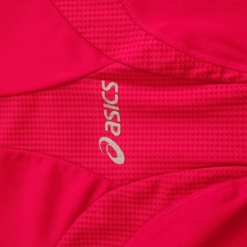 3/$20 Asics Red Workout Shirt With Mesh Inserts - Picture 3 of 8